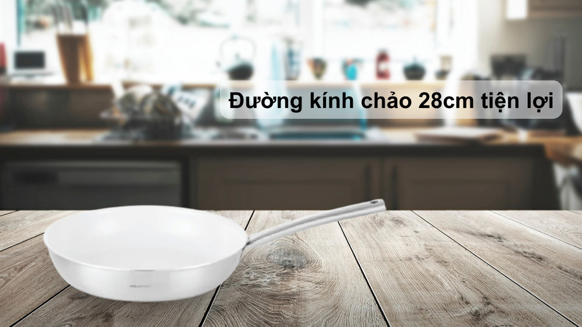 Chảo inox 3 lớp Edelkochen 28cm EC-128 có kích thước 28cm