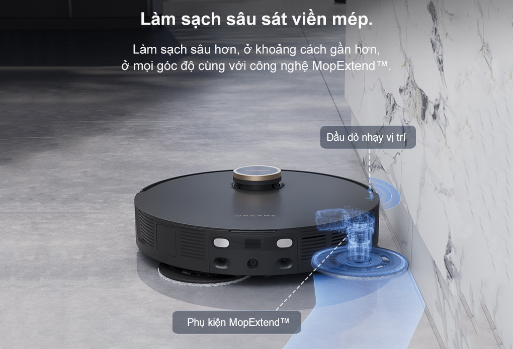 Chế độ quét cạnh robot hút bụi lau nhà Dreame L20 Ultra