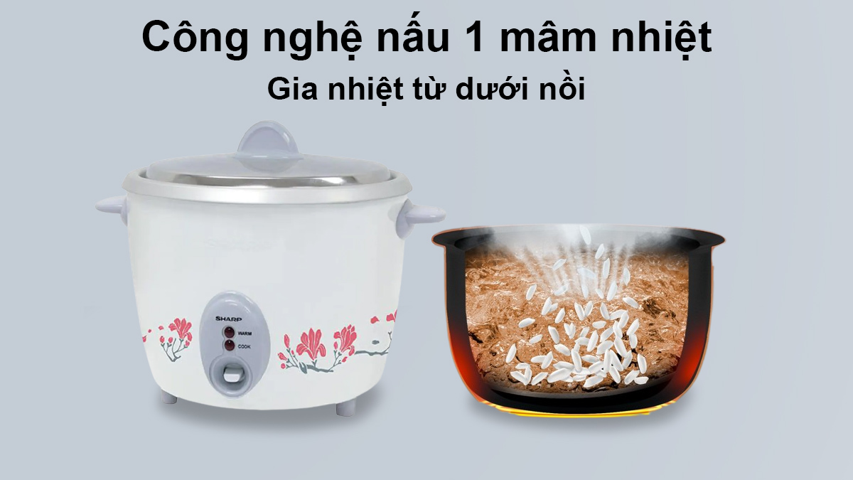 Công nghệ nấu 1 mâm nhiệt nồi cơm Sharp KSH-D11V 