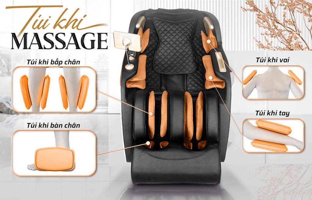 Ghế Massage Fuji Luxury JP6666 tích hợp hệ thống 16 túi khí