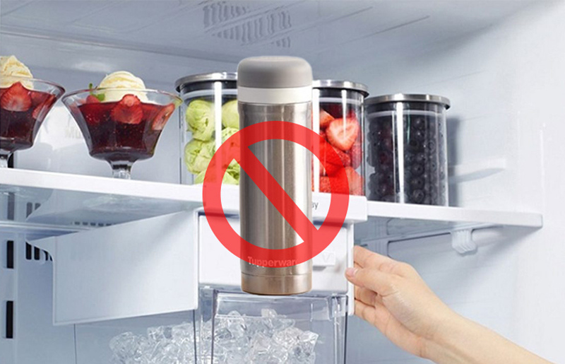Không để bình giữ nhiệt trong tủ lạnh
