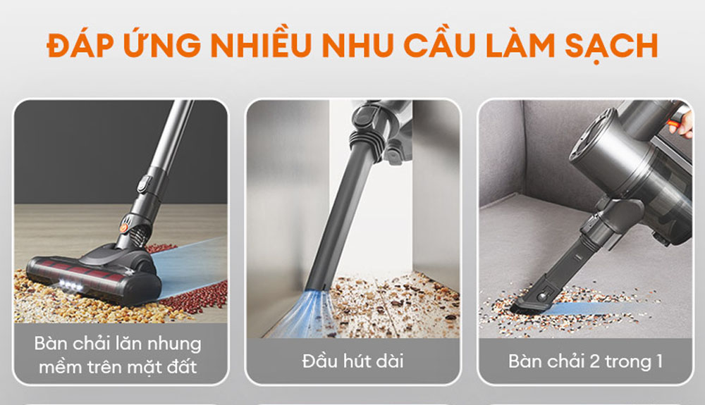 Phụ kiện đa dạng, nâng cao hiệu quả làm sạch