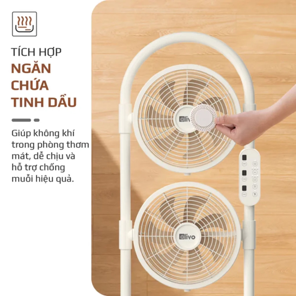 Quạt Olivo CF1 tích hợp ngăn chứa tinh dầu