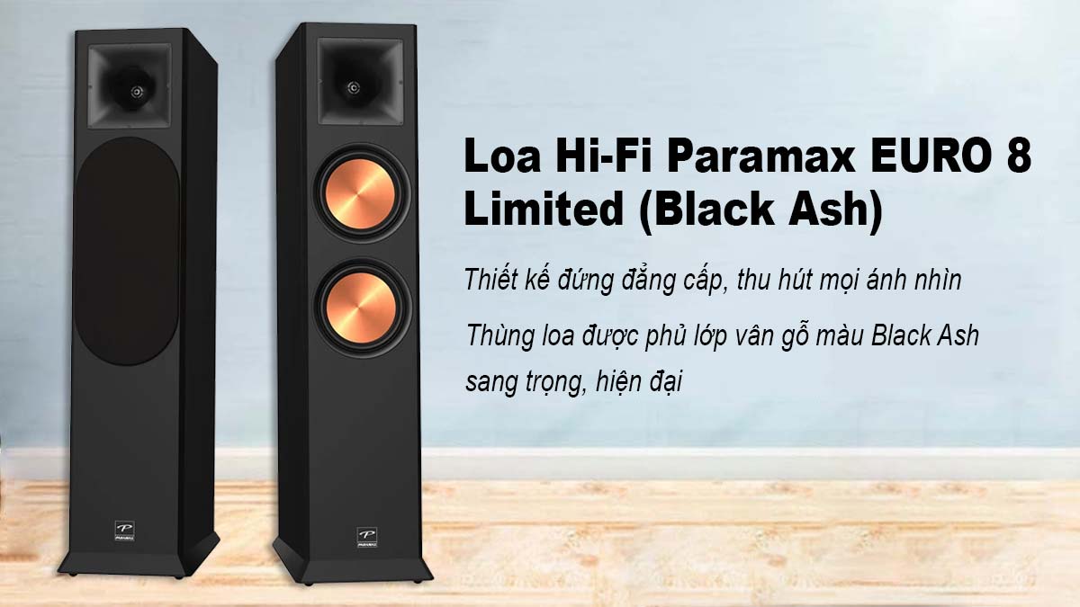 Loa Hi-Fi Paramax EURO 8 Limited sở hữu ngoại hình bắt mắt, thời thượng