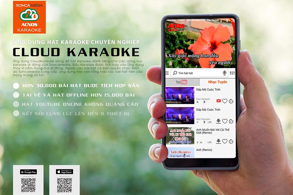 App Cloud Karaoke tương thích với hệ điều hành Android và iOS