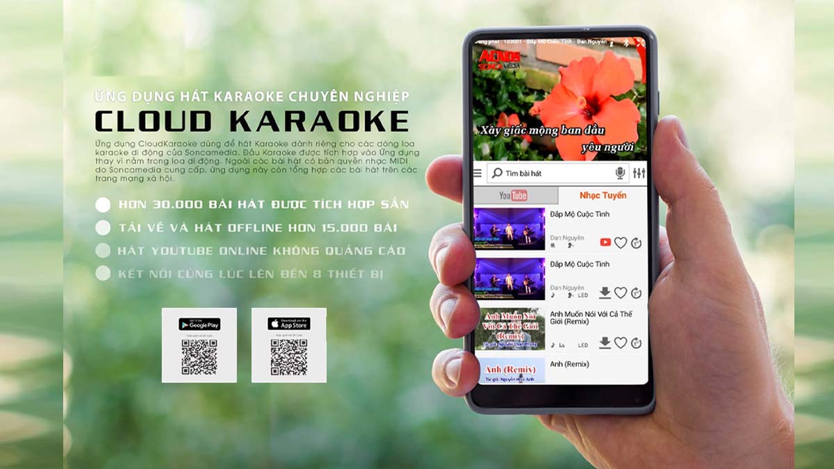 Ứng dụng Cloudkaraoke sở hữu nhịp beat chuẩn và có nhiều bài hát