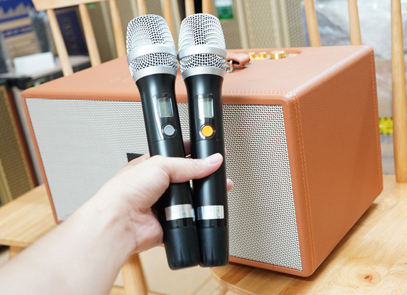 Loa Karaoke xách tay Nanomax K-20 đi kèm đôi micro không dây