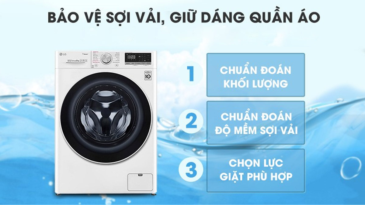 Cảm biến AI Direct Drive cho phép máy giặt tự động tối ưu tiến trình giặt hiệu quả hơn