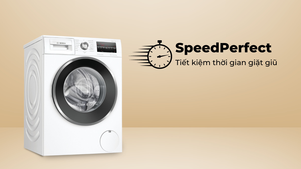 Tính năng SpeedPerfect giúp tiết kiệm thời gian giặt giũ