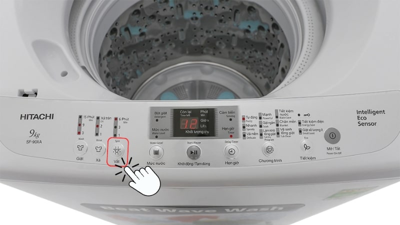 Chế độ Vắt trên máy giặt Hitachi