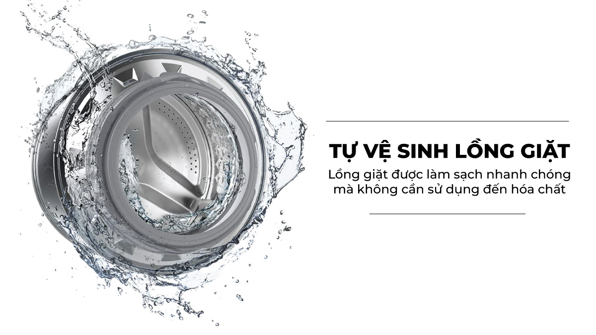 Chức năng tự vệ sinh lồng giặt trên máy giặt Samsung Inverter 9.5 Kg WW95TA046AX/SV