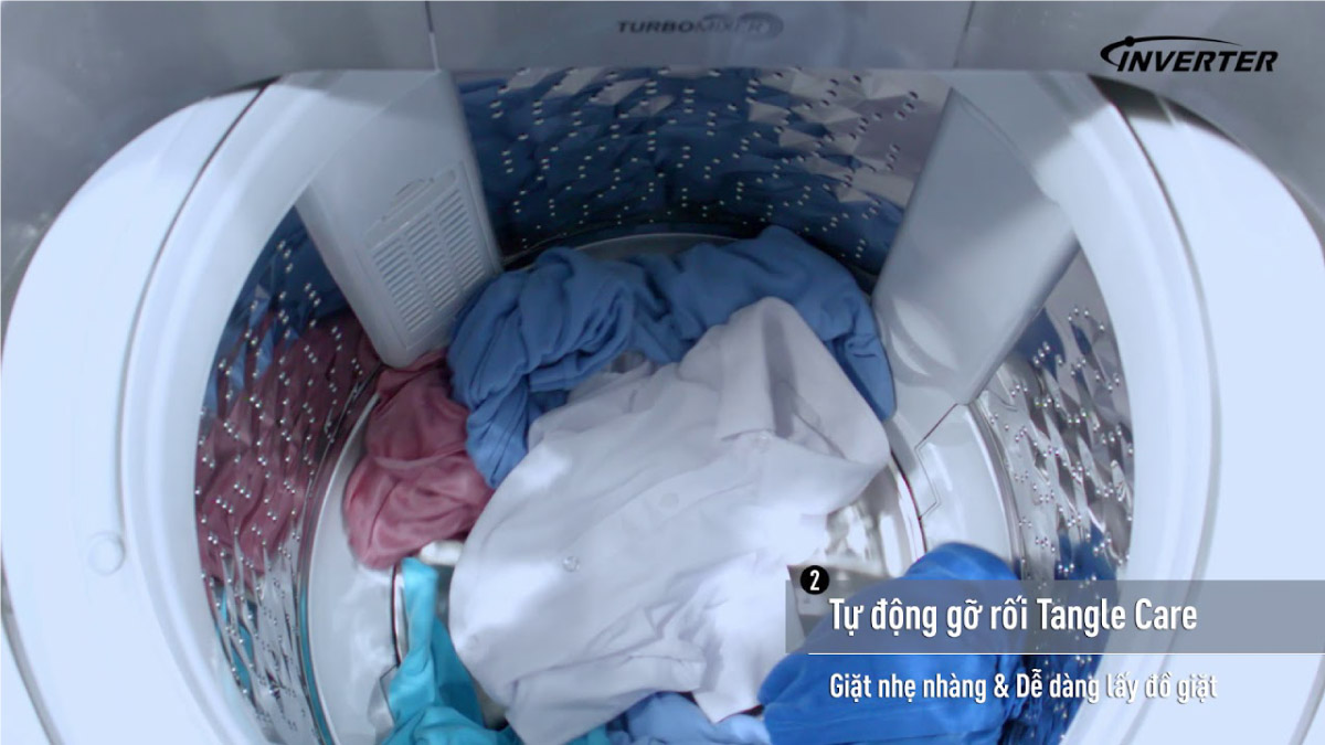 Công nghệ Tangle Care hạn chế quần áo xoắn rối sau khi giặt