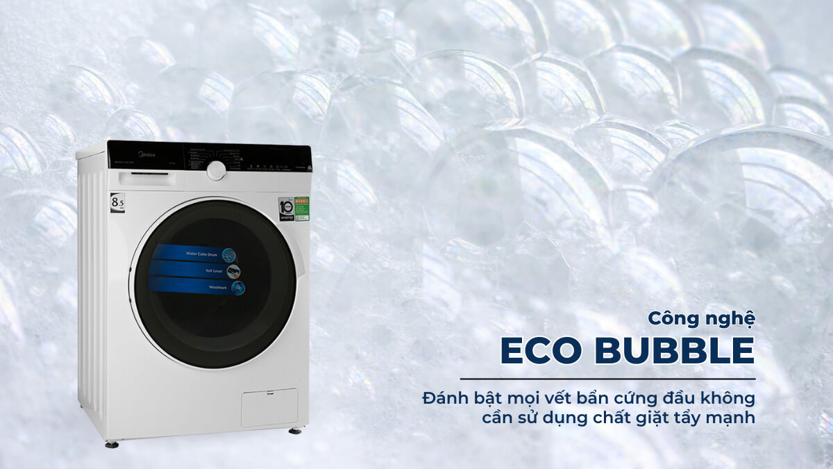 Công nghệ Eco Bubble giặt sạch quần áo bằng lớp bọt siêu mịn