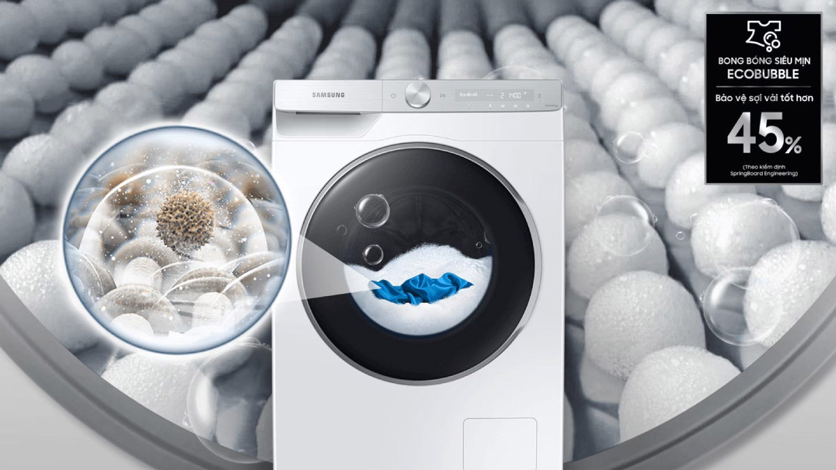 Công nghệ EcoBubble giúp chất giặt tẩy thẩm thấu sâu trong từng sợi vải