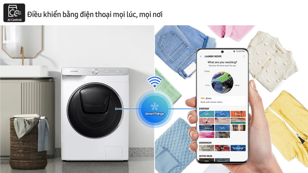 Thuận tiện điều khiển máy giặt từ xa thông qua ứng dụng SmartThings