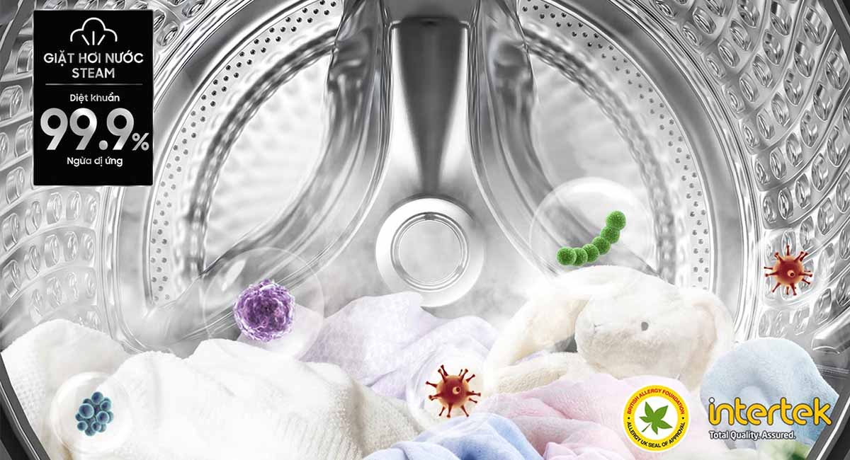 Giặt hơi nước Hygiene Steam diệt 99.9% vi khuẩn