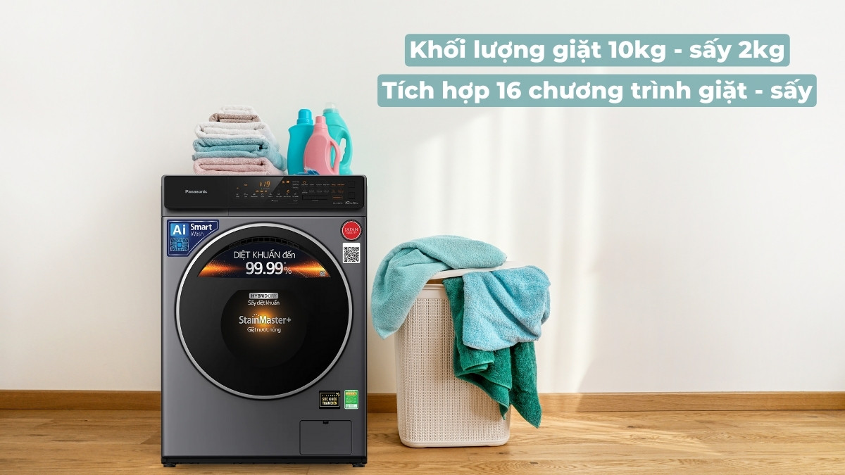 Máy được tích hợp sẵn đa dạng chương trình giặt - sấy