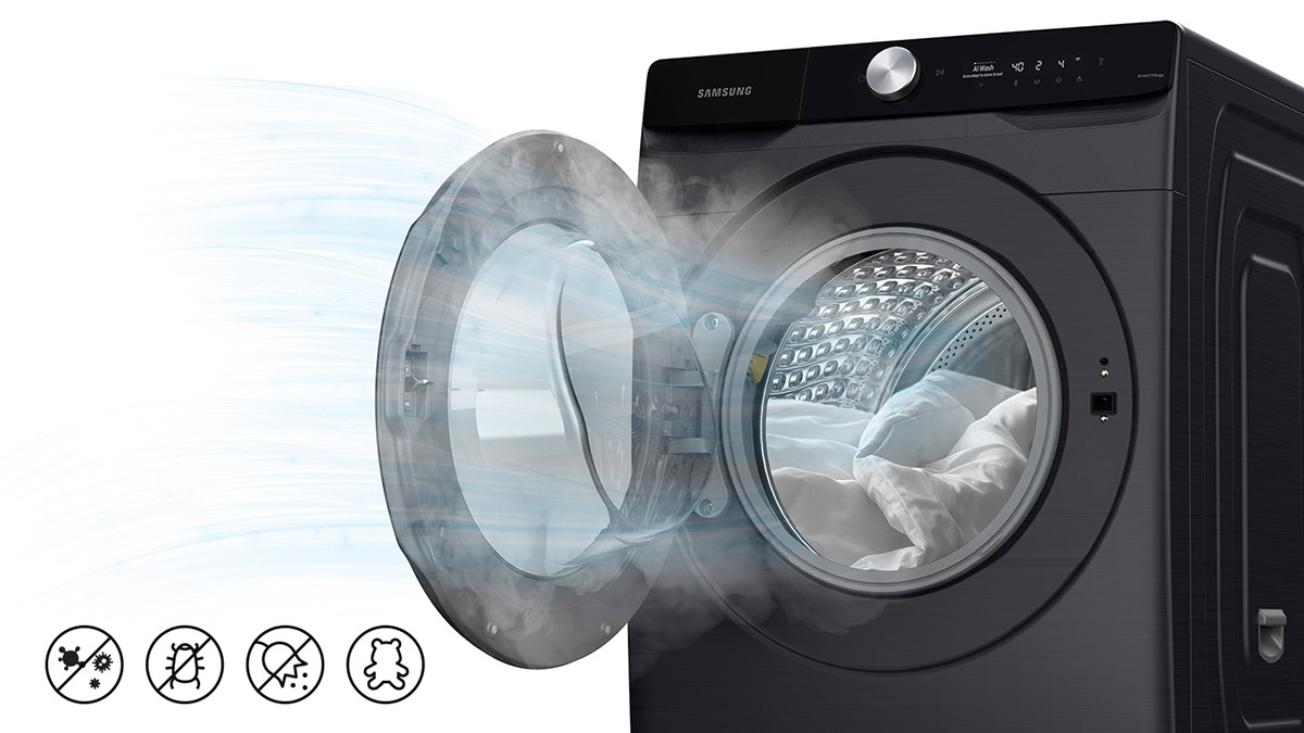 Công nghệ AirWash giặt khô giúp khử mùi và diệt khuẩn 99,9%