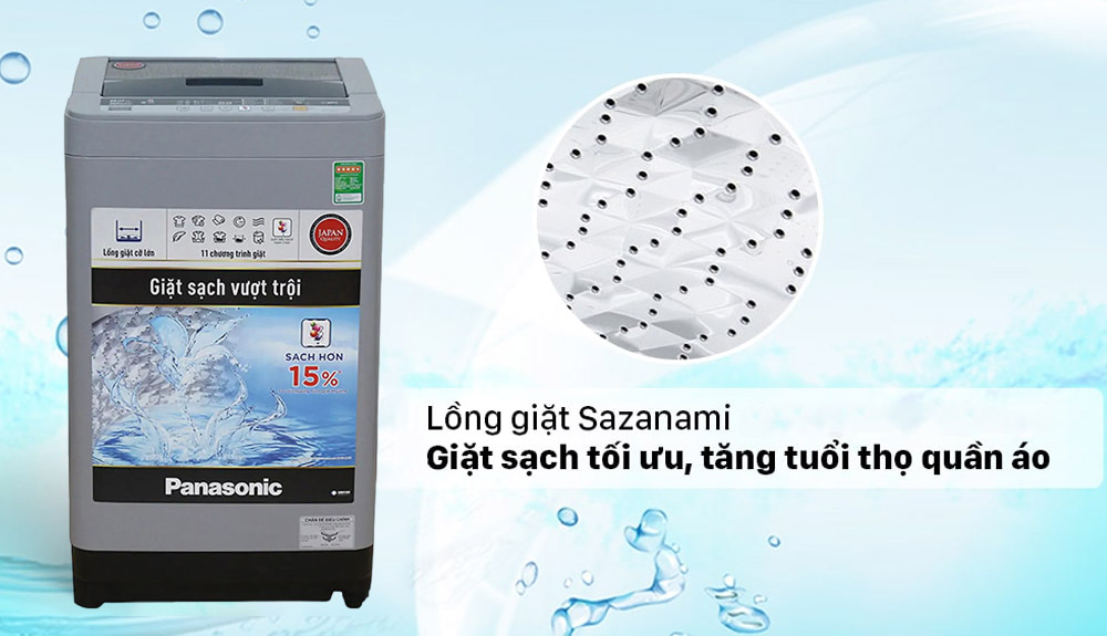 Lồng giặt Sazanami của Máy Giặt Panasonic 9.0 Kg NA-F90VS9DRV