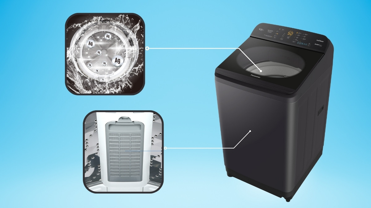 Mâm giặt Ag Pulsator và bộ lọc xơ vải trên máy giặt Panasonic
