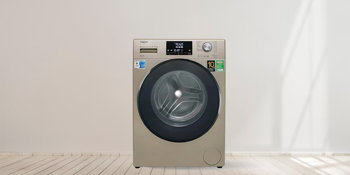 Máy Giặt Aqua Inverter 9 Kg AQD-DD900F (N) sở hữu thiết kế hiện đại