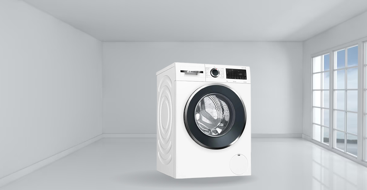 Máy Giặt Bosch 8 Kg WGG234E0SG sở hữu thiết kế gọn nhẹ, sắc trắng tinh tế