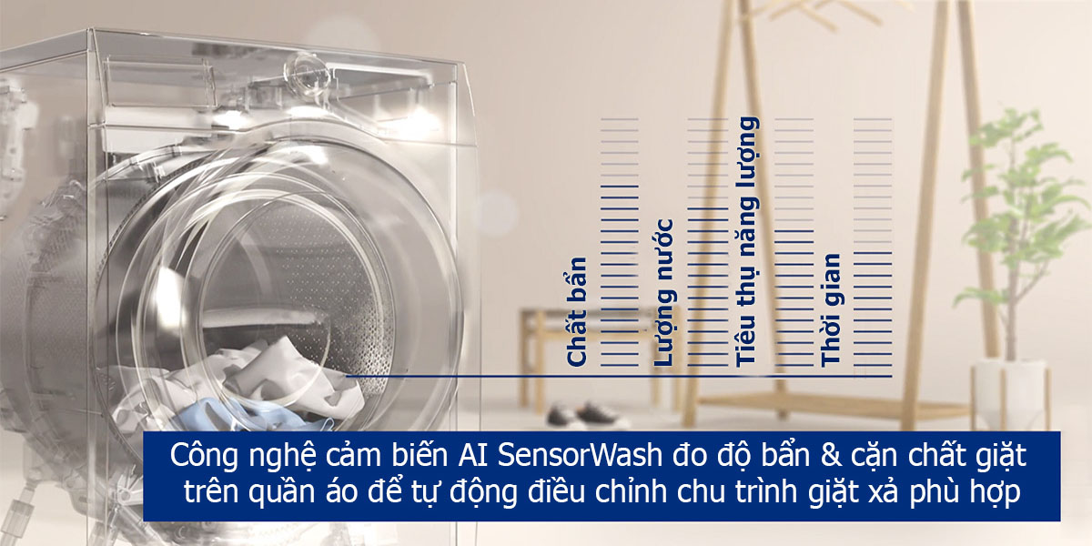 Cảm biến giặt SensorWash giảm cặn bột giặt