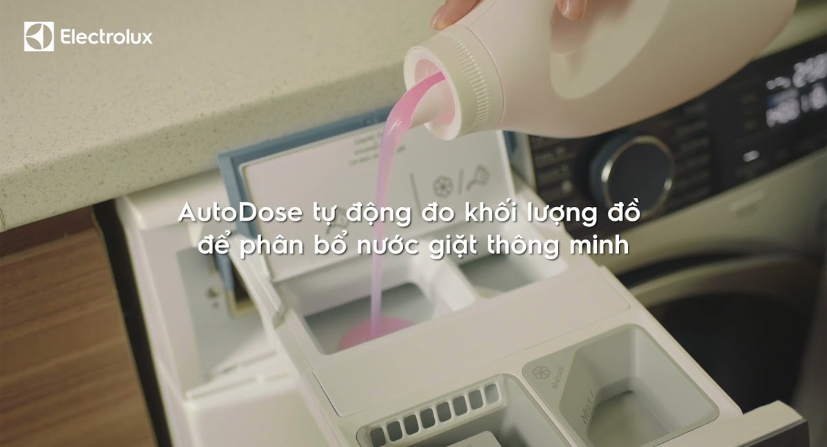 Công nghệ Autodose phân bổ lượng nước giặt và nước xả thông minh