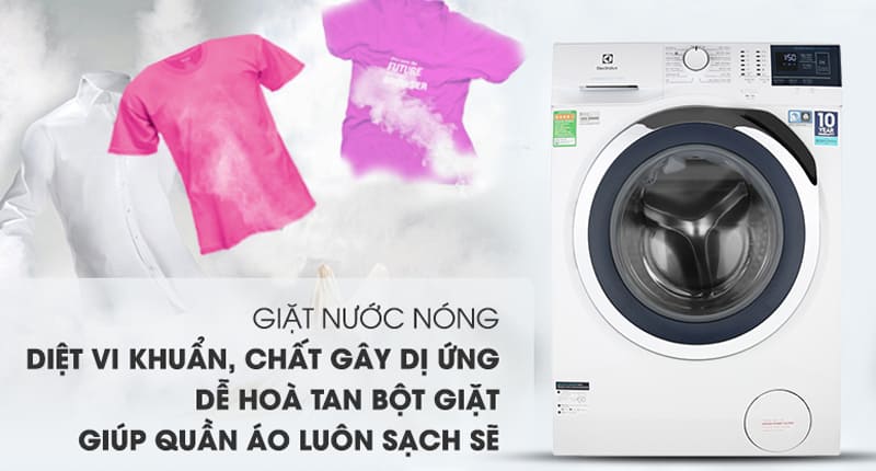 Giặt nước nóng diệt khuẩn, giữ quần áo luôn sạch sẽ