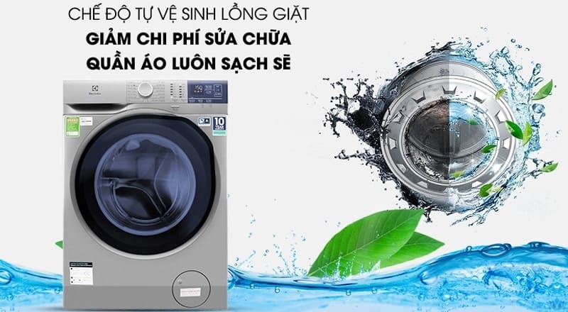 Tính năng tự vệ sinh lồng giặt tiết kiệm thời gian và chi phí bảo trì máy