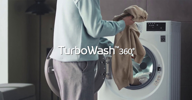 Công nghệ TurboWash giặt nhanh hơn, đảm bảo quần áo sạch sẽ vượt trội