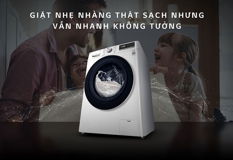 Máy giặt AI LG sang trọng và bền bỉ với nắp kính chịu lực cao