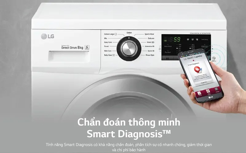 Chức năng chẩn đoán thông minh Smart Diagnosis trên máy giặt LG