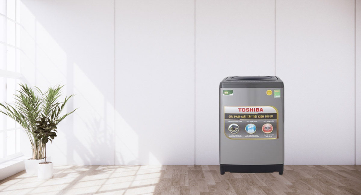 Máy giặt Toshiba lồng đứng với thiết kế sang trọng và hiện đại