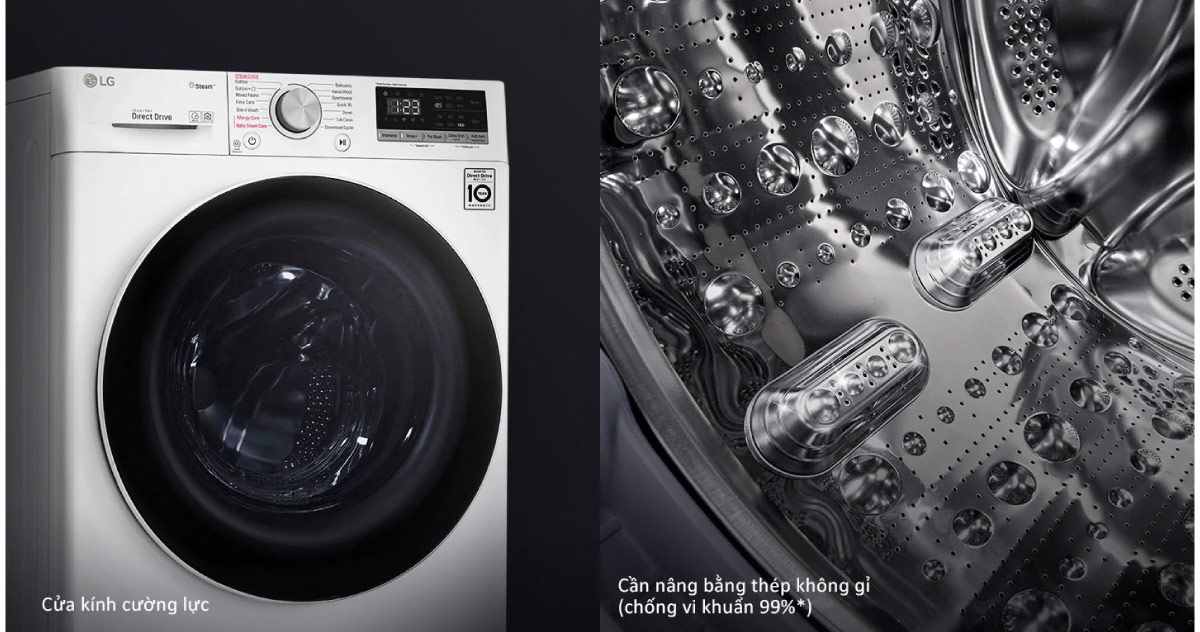 Cửa máy và lồng giặt có độ bền bỉ cao
