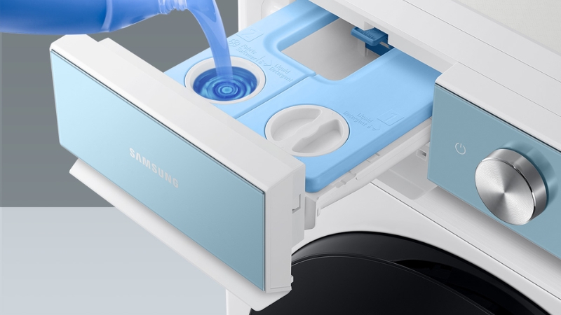 Máy giặt Samsung Bespoke AI sẽ tự phân bổ nước giặt xả một cách chuẩn xác