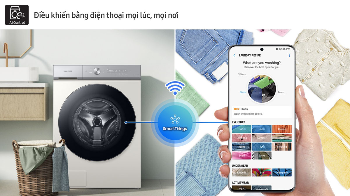 Điều khiển máy giặt Samsung mọi nơi qua ứng dụng SmartThings