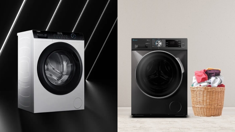 Máy giặt Aqua và Casper đều sở hữu thiết kế hiện đại, sang trọng