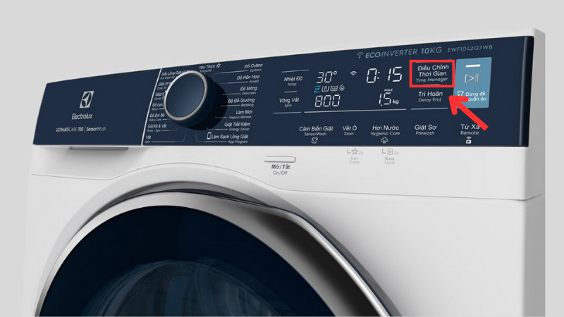 Tính năng hẹn giờ giặt Time Manager trên máy giặt Electrolux