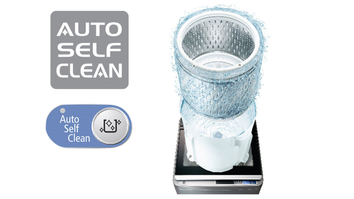 Chức năng tự động vệ sinh lồng giặt trên máy giặt Hitachi SF-120XA 220-VT(COG-W) nâng cao sức khỏe người dùng trong quá trình sử dụng
