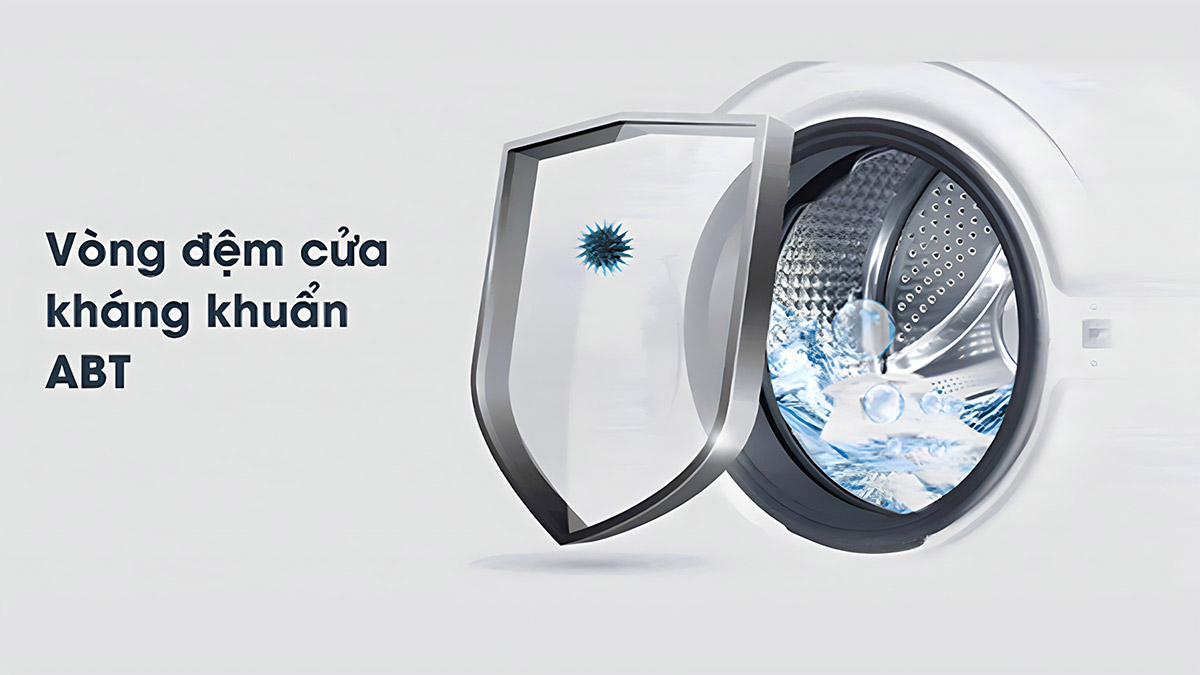 Máy giặt Aqua Inverter AQD-D1050E (W) có khả năng kháng khuẩn hiệu quả nhờ chất liệu đặc biệt