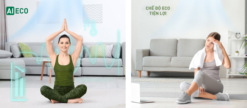 Chế độ ECO kiểm soát bằng công nghệ A.I  đảm bảo mức độ thoải mái lý tưởng