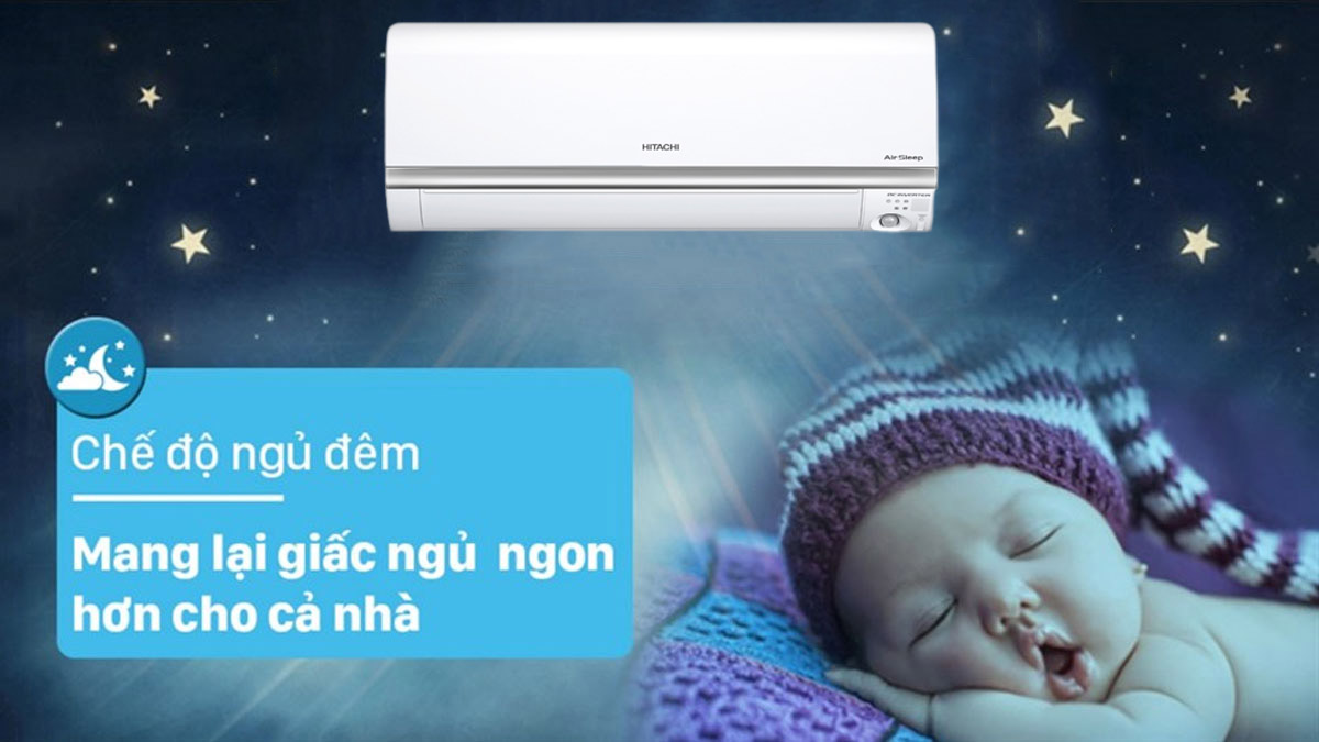 Chế độ ngủ đêm của máy lạnh Hitachi Inverter 1.5 Hp RAS-SD13CD
