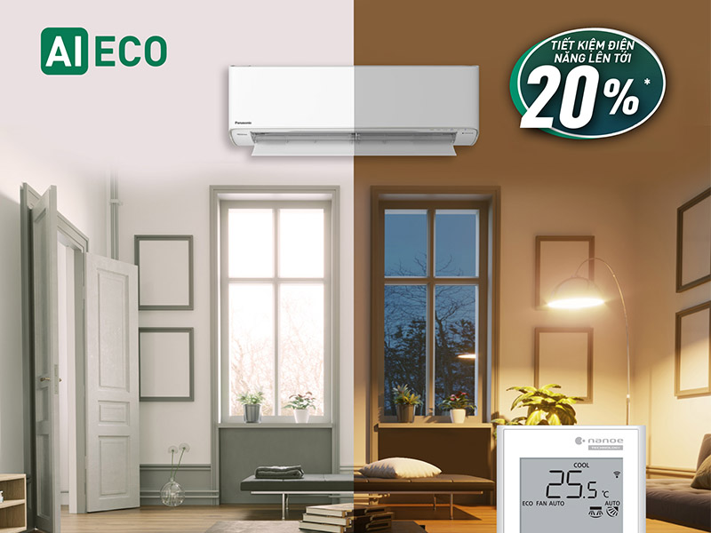 Chế độ ECO kết hợp với công nghệ A.I điều chỉnh linh hoạt theo thời tiết để tiết kiệm năng lượng