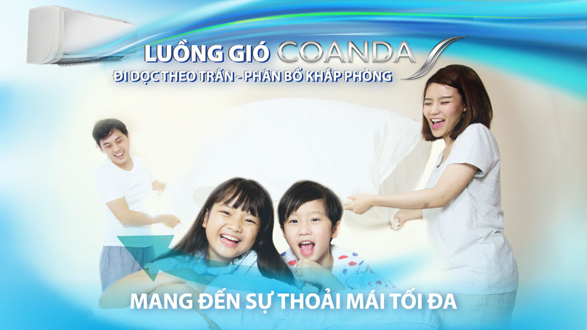 Luồng gió Coanda của máy lạnh Daikin Inverter 2.0 HP