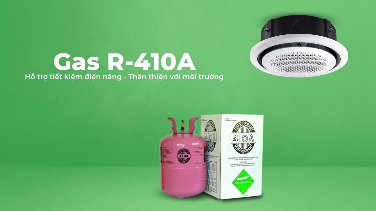 Gas R-410A có hiệu suất làm lạnh cao giúp tiết kiệm đáng kể điện năng