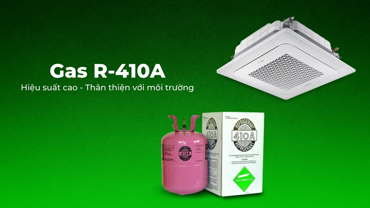 Gas R-410A cho ra hiệu suất làm lạnh cao 