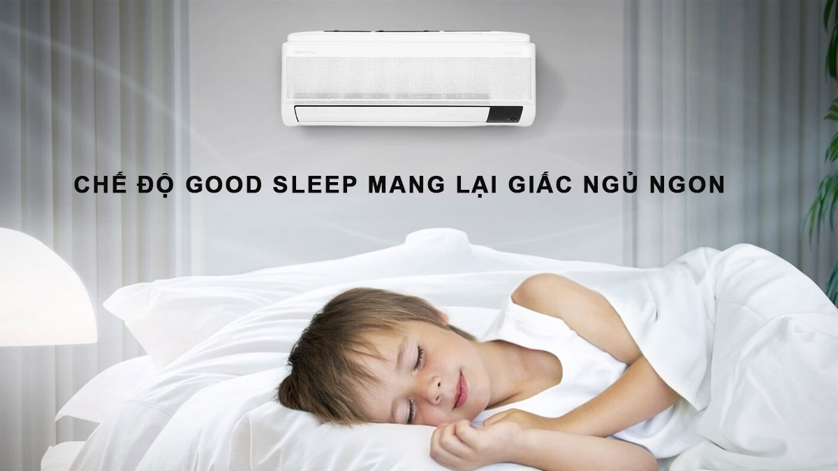 Chế độ Good Sleep của AR10BYAAAWKNSV giúp ngủ ngon và sâu giấc hơn