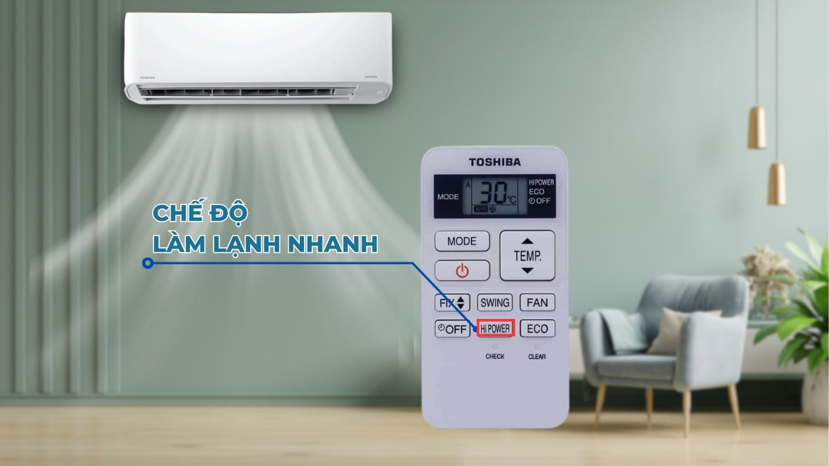 Chế độ Hi Power của máy lạnh Toshiba Inverter 2 Hp RAS-H18C3KCVG-V