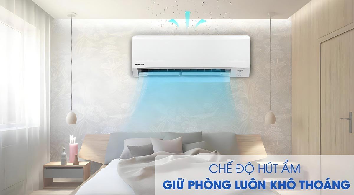 Máy lạnh Panasonic có chế độ hút ẩm giữ căn phòng luôn mát mẻ và khô thoáng